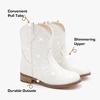 image:imageMotasha Toddler Girls Cowgirl Boots Glitter Toddler Cowboy Boot Ankle Girls Boots Little Kids Horse Riding Shoes Party BirthdayWhite Shiny