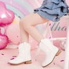 image:imageMotasha Toddler Girls Cowgirl Boots Glitter Toddler Cowboy Boot Ankle Girls Boots Little Kids Horse Riding Shoes Party BirthdayWhite Shiny