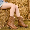 image:imageToddler Girls Cowgirl Boots Glitter Toddler Cowboy Boot Ankle Girls Boots Little Kids Horse Riding Shoes Party BirthdayBrown