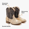 image:imageToddler Girls Cowgirl Boots Glitter Toddler Cowboy Boot Ankle Girls Boots Little Kids Horse Riding Shoes Party BirthdayGold Sequins