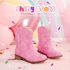 image:imageToddler Girls Cowgirl Boots Glitter Toddler Cowboy Boot Ankle Girls Boots Little Kids Horse Riding Shoes Party BirthdayPink