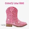 image:imageToddler Girls Cowgirl Boots Glitter Toddler Cowboy Boot Ankle Girls Boots Little Kids Horse Riding Shoes Party BirthdayPink Glitter