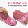 image:imageToddler Girls Cowgirl Boots Glitter Toddler Cowboy Boot Ankle Girls Boots Little Kids Horse Riding Shoes Party BirthdayPink Sequins