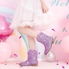 image:imageToddler Girls Cowgirl Boots Glitter Toddler Cowboy Boot Ankle Girls Boots Little Kids Horse Riding Shoes Party BirthdayPurple Glitter