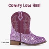 image:imageToddler Girls Cowgirl Boots Glitter Toddler Cowboy Boot Ankle Girls Boots Little Kids Horse Riding Shoes Party BirthdayPurple Sequins