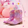 image:imageToddler Girls Cowgirl Boots Glitter Toddler Cowboy Boot Ankle Girls Boots Little Kids Horse Riding Shoes Party BirthdayRainbow Glitter