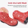 image:imageToddler Girls Cowgirl Boots Glitter Toddler Cowboy Boot Ankle Girls Boots Little Kids Horse Riding Shoes Party BirthdayRed Glitter