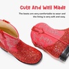 image:imageToddler Girls Cowgirl Boots Glitter Toddler Cowboy Boot Ankle Girls Boots Little Kids Horse Riding Shoes Party BirthdayRed Sequins