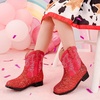 image:imageToddler Girls Cowgirl Boots Glitter Toddler Cowboy Boot Ankle Girls Boots Little Kids Horse Riding Shoes Party BirthdayRed Sequins