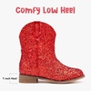 image:imageToddler Girls Cowgirl Boots Glitter Toddler Cowboy Boot Ankle Girls Boots Little Kids Horse Riding Shoes Party BirthdayRed Shiny