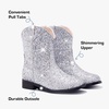 image:imageToddler Girls Cowgirl Boots Glitter Toddler Cowboy Boot Ankle Girls Boots Little Kids Horse Riding Shoes Party BirthdaySilver Glitter