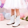 image:imageToddler Girls Cowgirl Boots Glitter Toddler Cowboy Boot Ankle Girls Boots Little Kids Horse Riding Shoes Party BirthdayWhite Pure