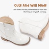 image:imageToddler Girls Cowgirl Boots Glitter Toddler Cowboy Boot Ankle Girls Boots Little Kids Horse Riding Shoes Party BirthdayWhite Shiny