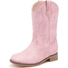 image:imageGirls Cowgirl Boots UnisexChild Mid Calf Glitter Toddler Cowboy Boot Little Big Kids Western Riding ShoesLight Pink