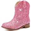 image:imageMotasha Toddler Girls Cowgirl Boots Glitter Toddler Cowboy Boot Ankle Girls Boots Little Kids Horse Riding Shoes Party BirthdayPink Glitter
