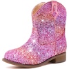 image:imageToddler Girls Cowgirl Boots Glitter Toddler Cowboy Boot Ankle Girls Boots Little Kids Horse Riding Shoes Party BirthdayRainbow Glitter