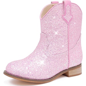 image:imageToddler Girls Cowgirl Boots Glitter Toddler Cowboy Boot Ankle Girls Boots Little Kids Horse Riding Shoes Party BirthdayBaby Pink Sequins