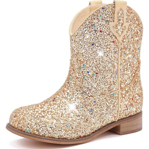 image:imageToddler Girls Cowgirl Boots Glitter Toddler Cowboy Boot Ankle Girls Boots Little Kids Horse Riding Shoes Party BirthdayGold Shiny
