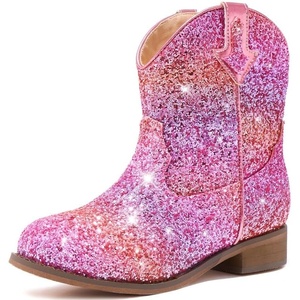 image:imageToddler Girls Cowgirl Boots Glitter Toddler Cowboy Boot Ankle Girls Boots Little Kids Horse Riding Shoes Party BirthdayRainbow Glitter