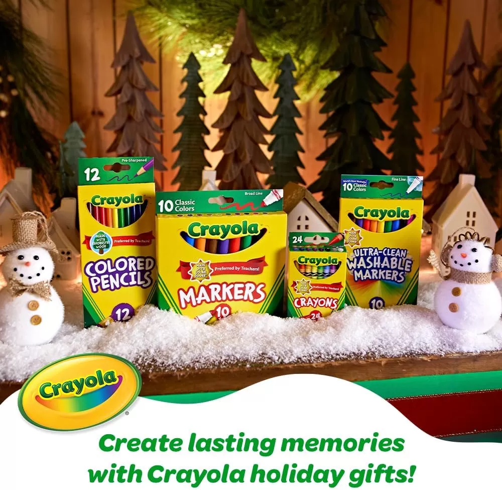 imageCrayola Broad Line Markers 12ct Washable Markers for Kids Arts ampamp Crafts Supplies Coloring Markers Toddler Stocking Stuffers 3UltraClean Markers