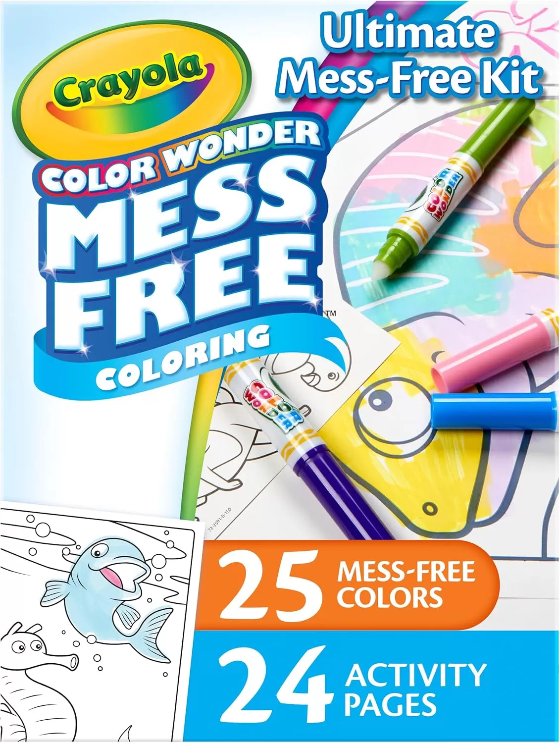 imageCrayola Color Wonder Mess Free Coloring Kit 50 Pcs Mess Free Markers Mess Free Coloring Pages Carrying Case Holiday Gift for KidsKit
