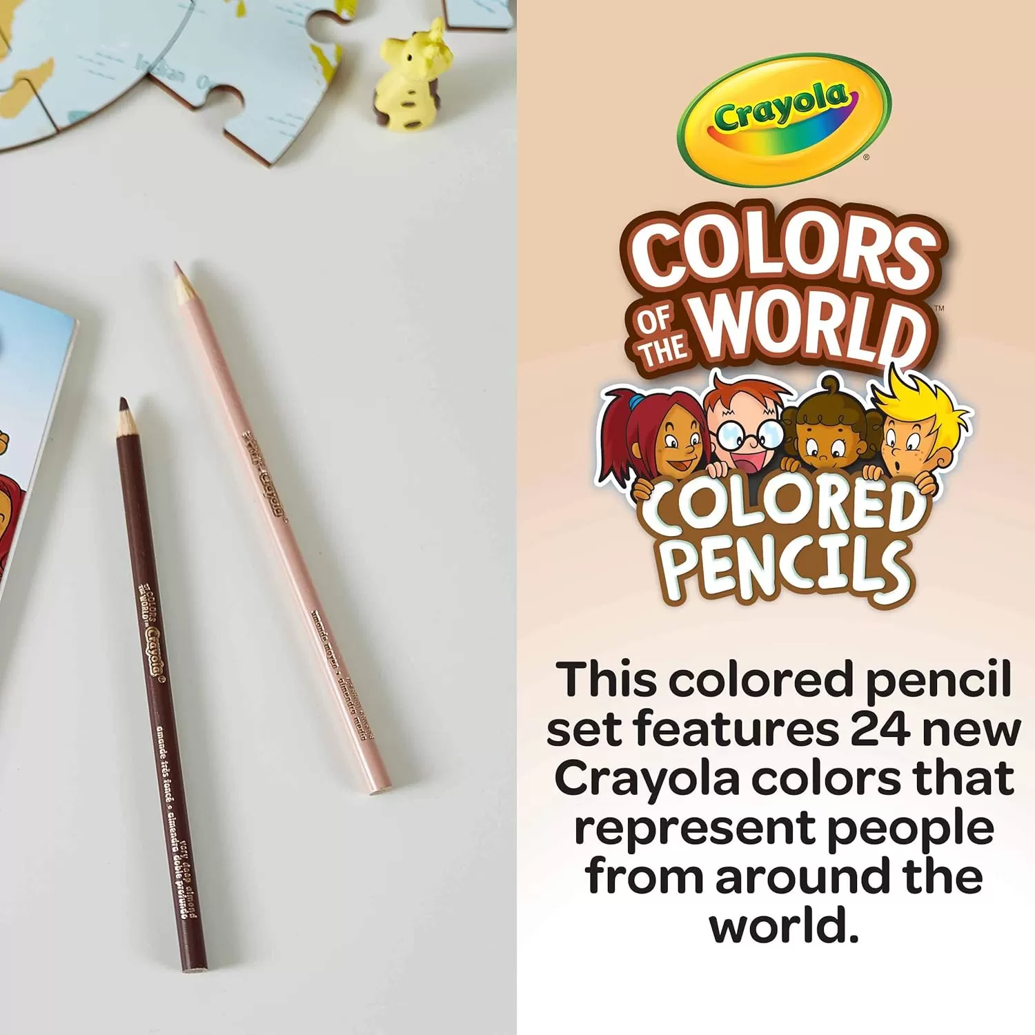 imageCrayola Colors of the World Bulk Colored Pencil Set  6 Packs 24ct Skin Tone Kids Colored Pencils for Kids School Supplies1 Count Pack of 1