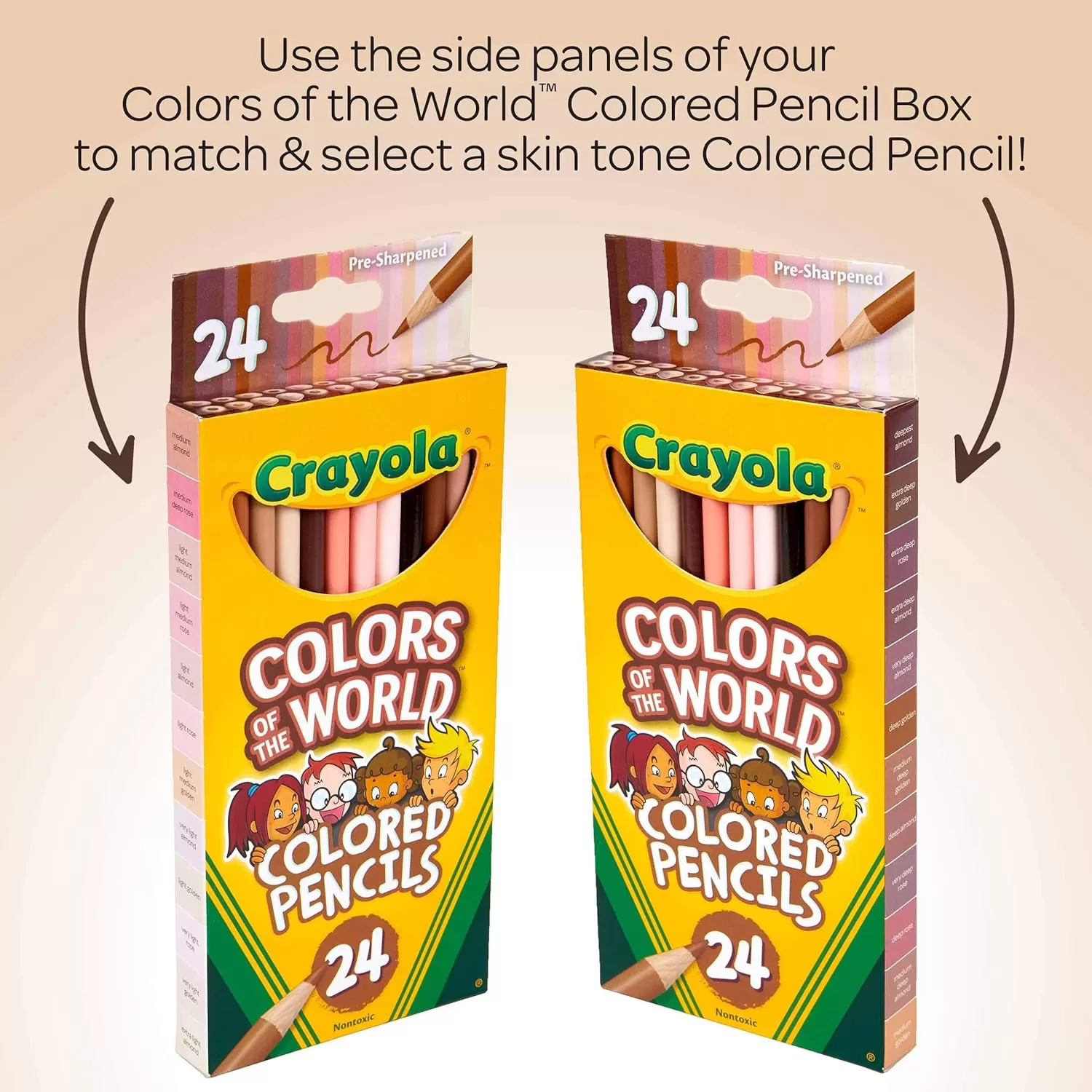 imageCrayola Colors of the World Bulk Colored Pencil Set  6 Packs 24ct Skin Tone Kids Colored Pencils for Kids School Supplies1 Count Pack of 1