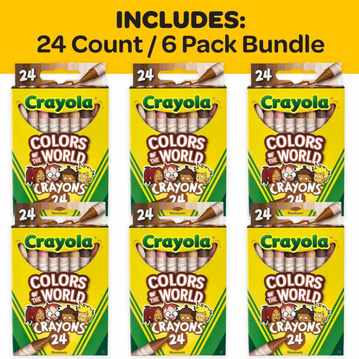 imageCrayola Colors of the World Bulk Colored Pencil Set  6 Packs 24ct Skin Tone Kids Colored Pencils for Kids School Supplies1 Count Pack of 1