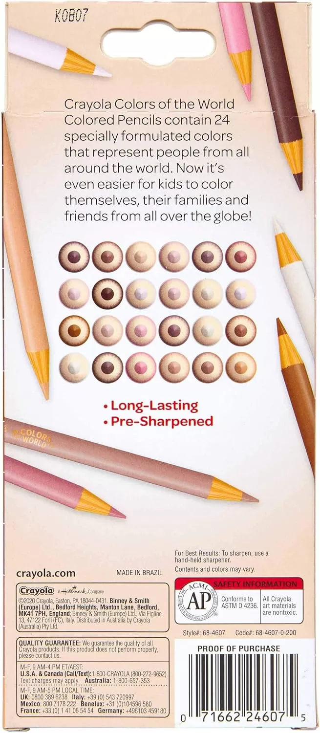 imageCrayola Colors of the World Bulk Colored Pencil Set  6 Packs 24ct Skin Tone Kids Colored Pencils for Kids School Supplies1 Count Pack of 1
