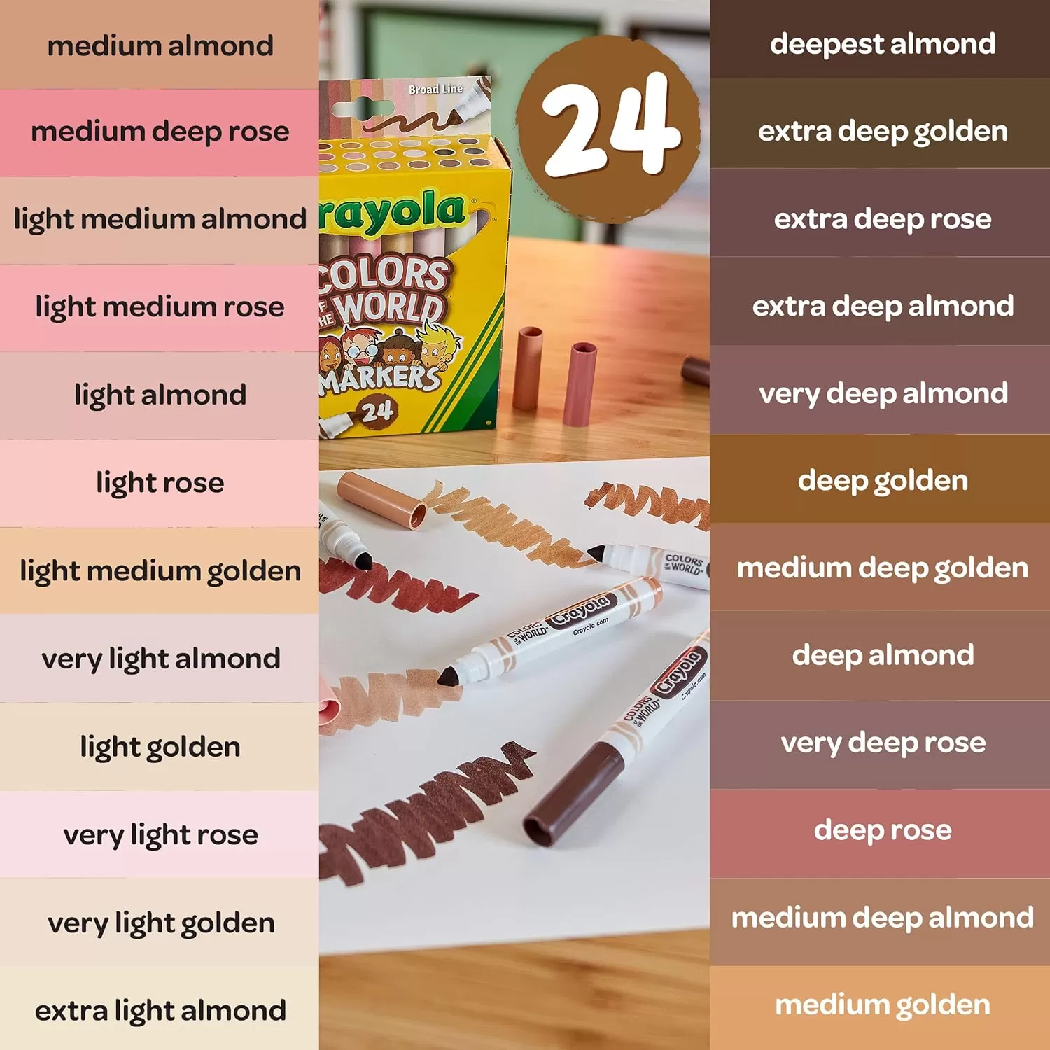 imageCrayola Colors of the World Bulk Colored Pencil Set  6 Packs 24ct Skin Tone Kids Colored Pencils for Kids School Supplies1 Count Pack of 1