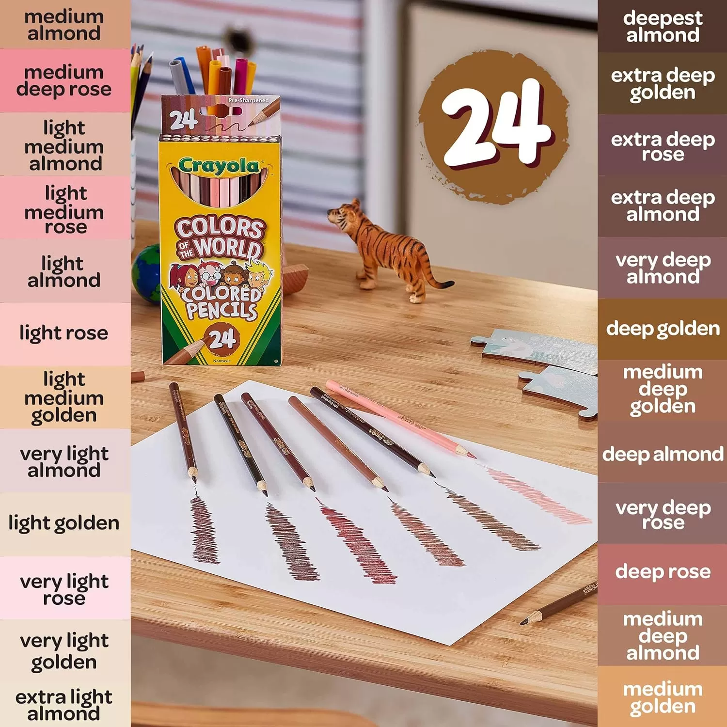 imageCrayola Colors of the World Bulk Colored Pencil Set  6 Packs 24ct Skin Tone Kids Colored Pencils for Kids School Supplies1 Count Pack of 1