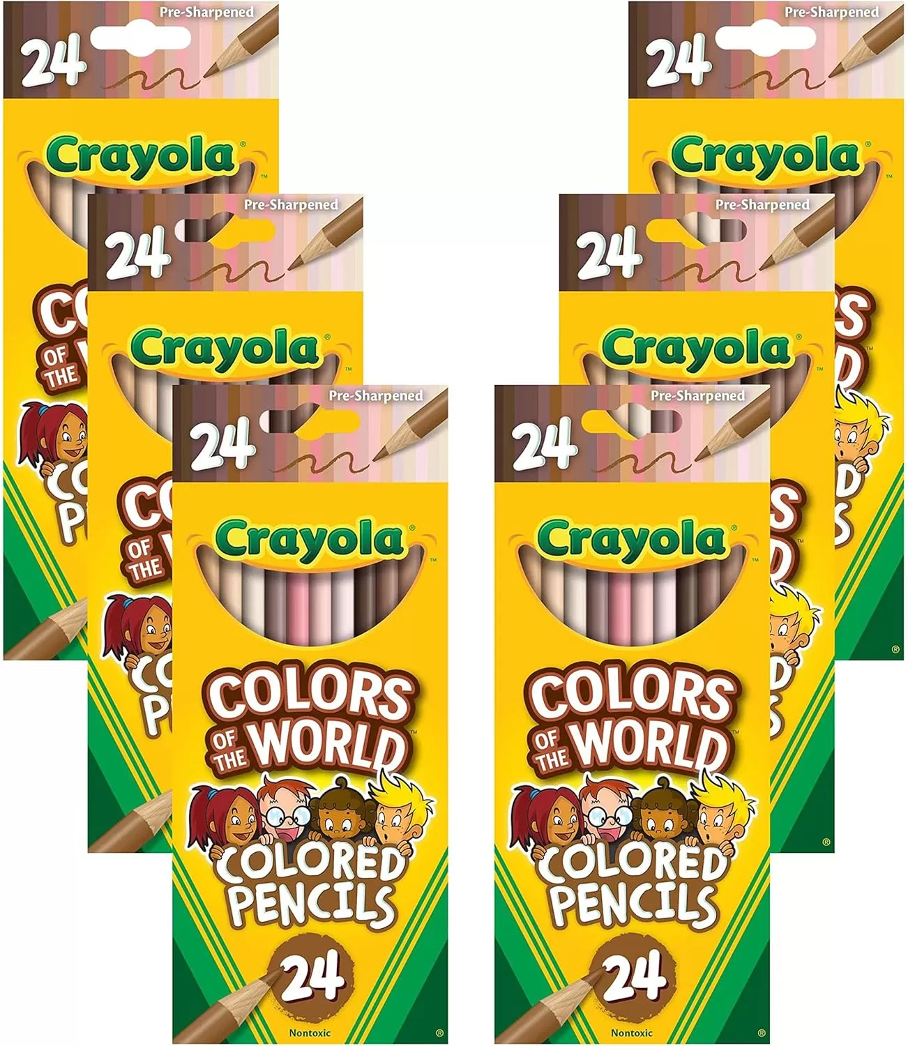 imageCrayola Colors of the World Bulk Colored Pencil Set  6 Packs 24ct Skin Tone Kids Colored Pencils for Kids School Supplies1 Count Pack of 1