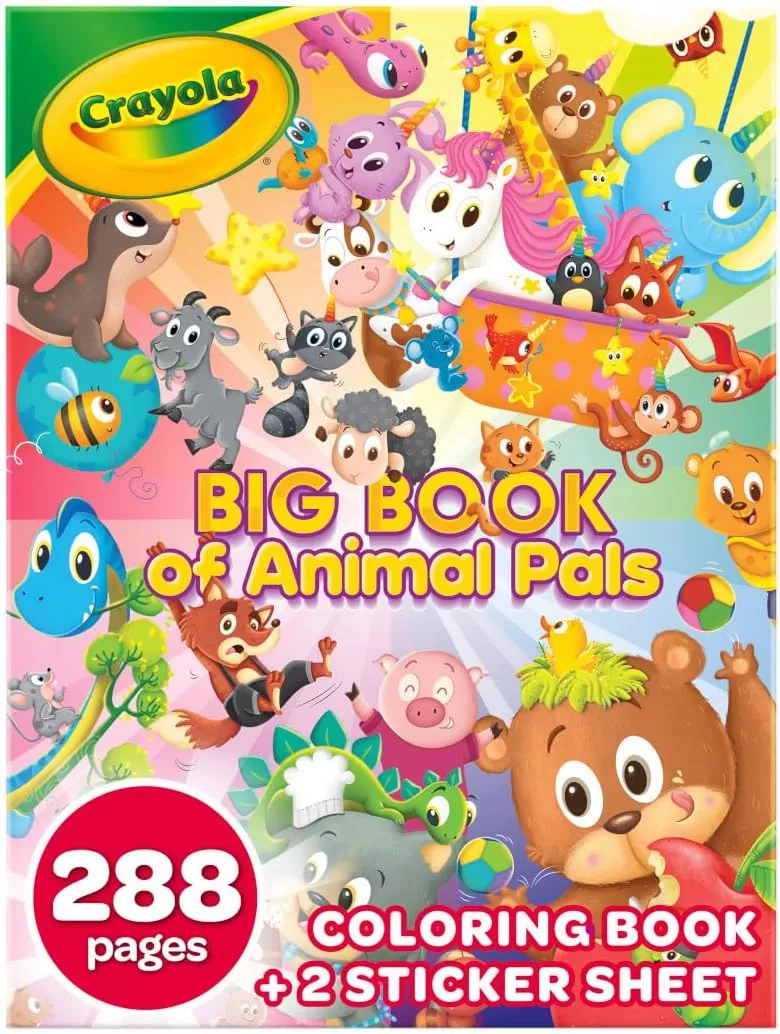 imageCrayola Epic Book of Awesome 288 Pages Kids Coloring Book Activity Set Animal Coloring Pages Holiday Gift for Kids 3Animal Pals