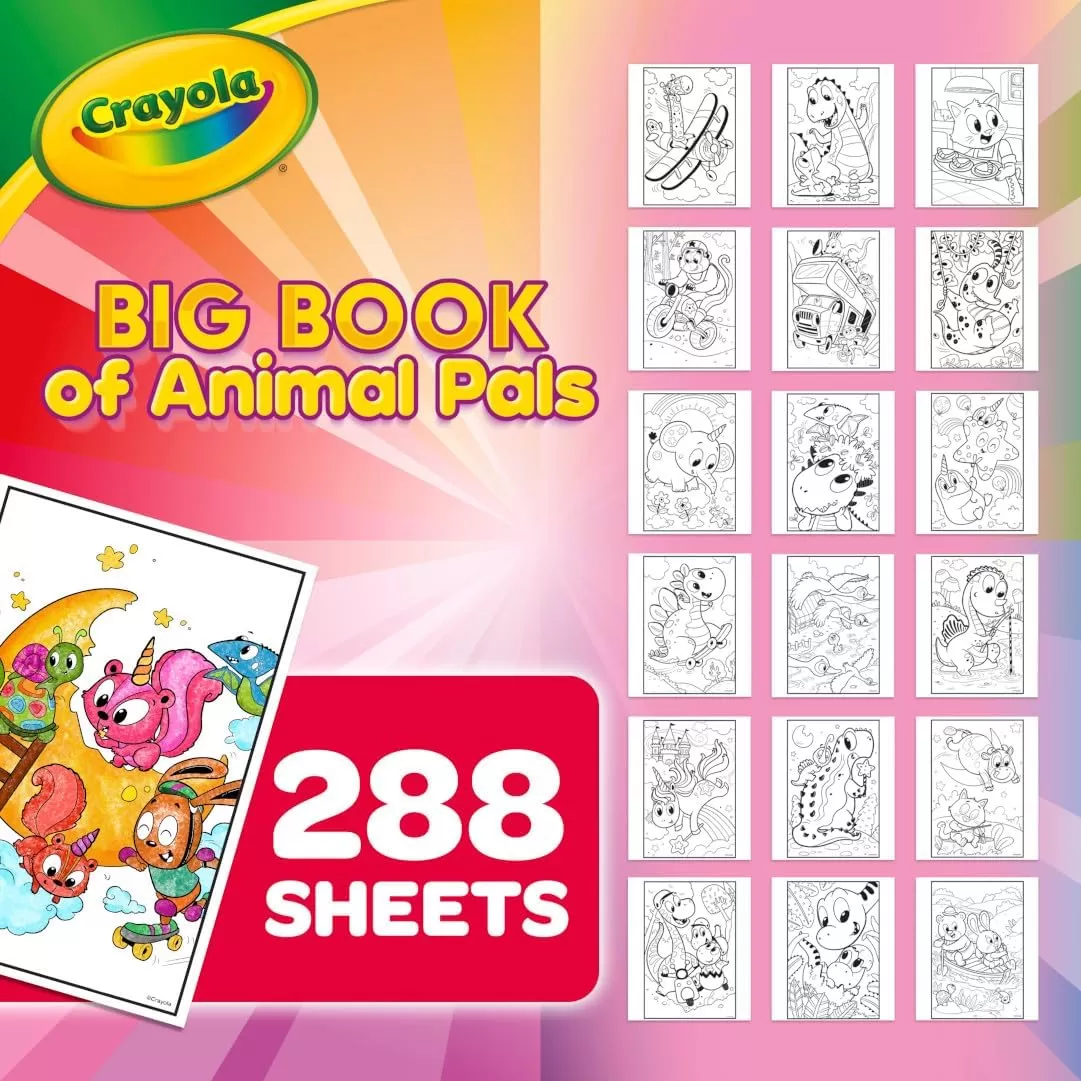 imageCrayola Epic Book of Awesome 288 Pages Kids Coloring Book Activity Set Animal Coloring Pages Holiday Gift for Kids 3Animal Pals