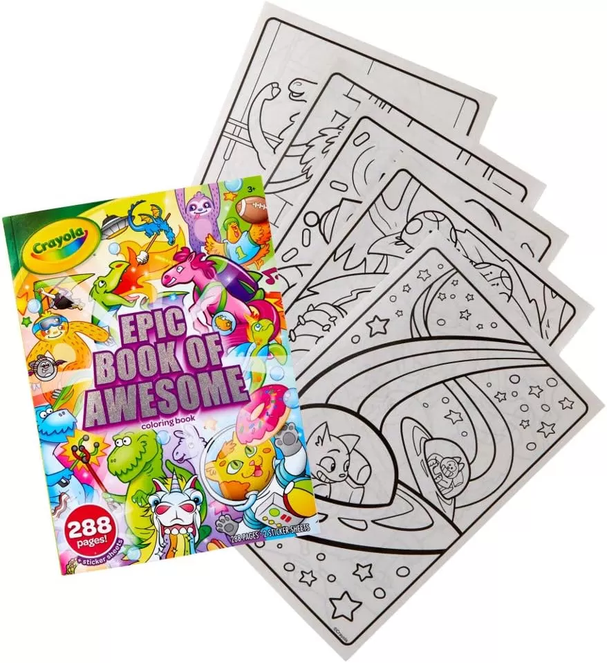imageCrayola Epic Book of Awesome 288 Pages Kids Coloring Book Activity Set Animal Coloring Pages Holiday Gift for Kids 3Epic Book of Awesome