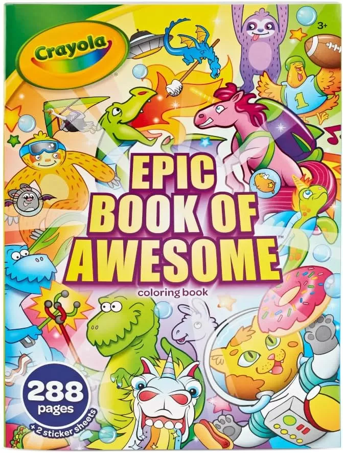 imageCrayola Epic Book of Awesome 288 Pages Kids Coloring Book Activity Set Animal Coloring Pages Holiday Gift for Kids 3Epic Book of Awesome