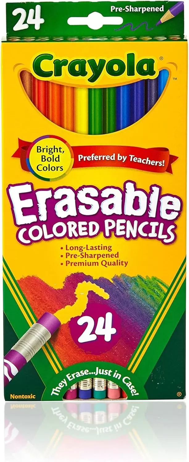 imageCrayola Erasable Colored Pencils 24ct Kids Coloring Pencils for Coloring Books Arts ampamp Crafts Stocking Stuffers for Kids 6