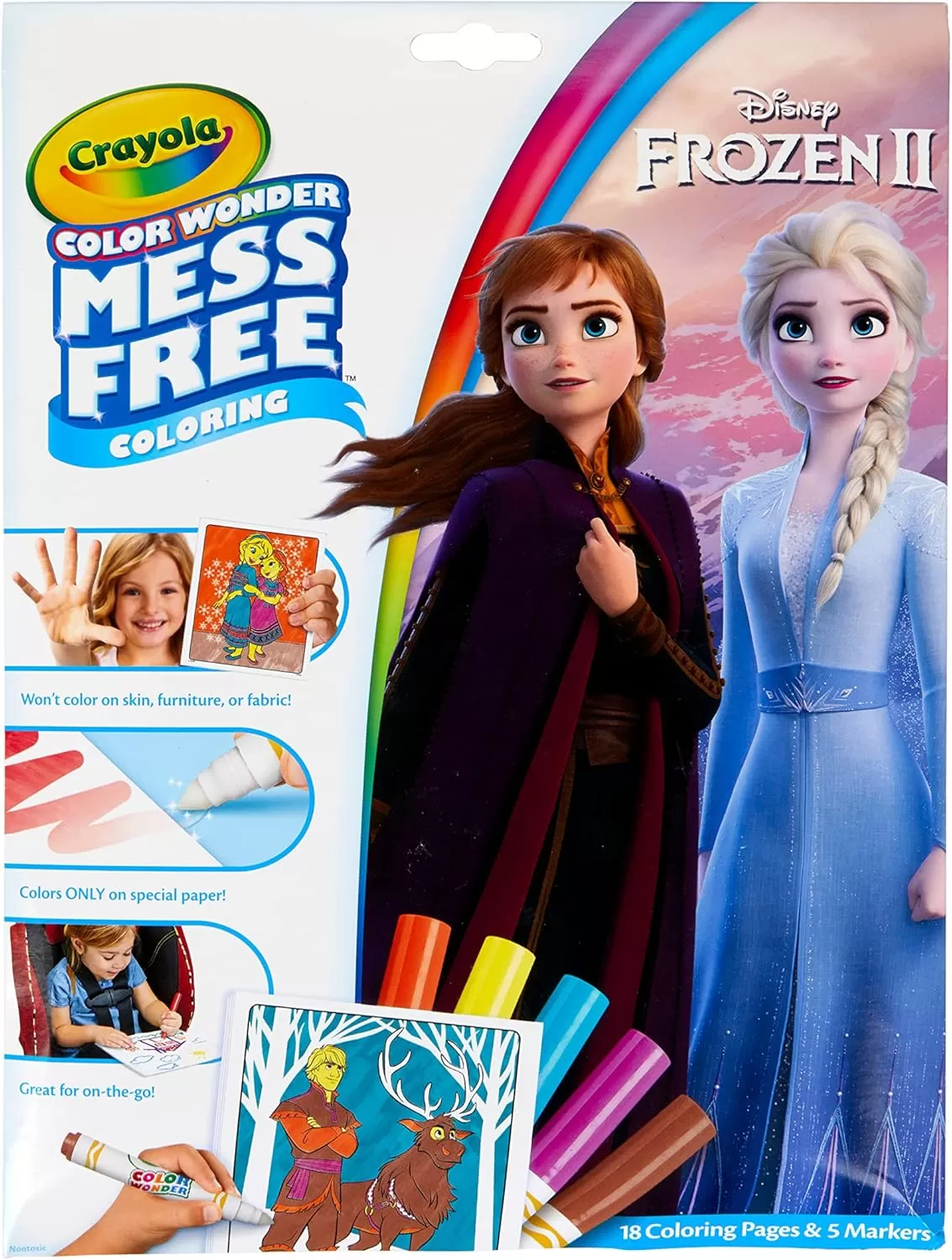 imageCrayola Frozen Color Wonder Coloring Set 18 Mess Free Frozen Coloring Pages for Toddlers Frozen Toys ampamp Gifts Toddler Stocking StuffersFrozen II