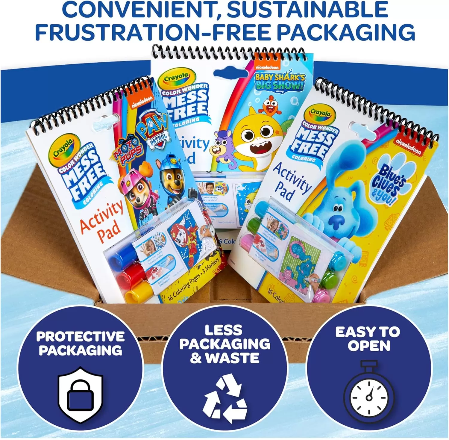 imageCrayola Nickelodeon Color Wonder Bundle 3 Pack Mess Free Coloring Set for Kids Activity Pads ampamp Markers Toddler Stocking Stuffers 3