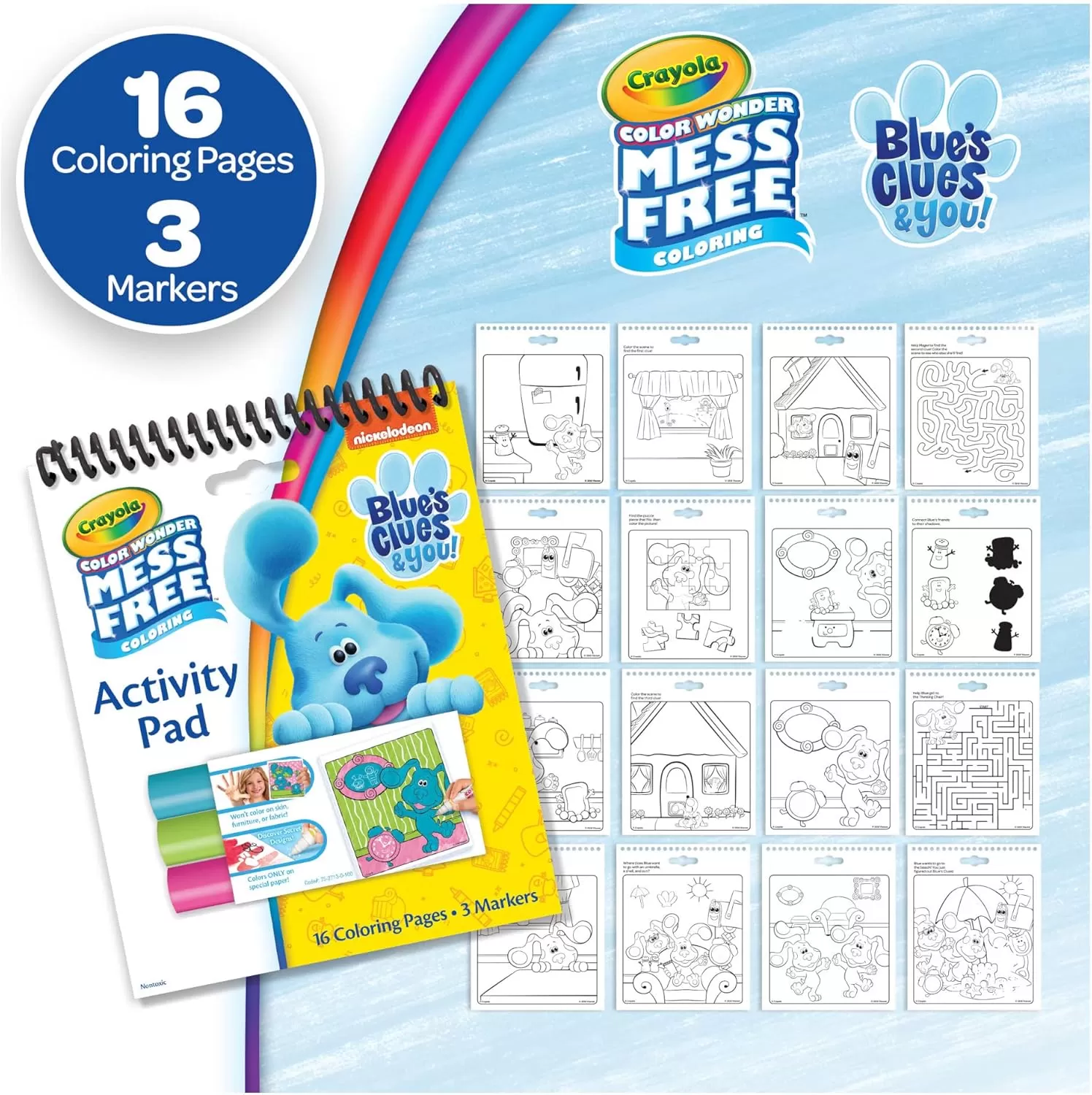 imageCrayola Nickelodeon Color Wonder Bundle 3 Pack Mess Free Coloring Set for Kids Activity Pads ampamp Markers Toddler Stocking Stuffers 3