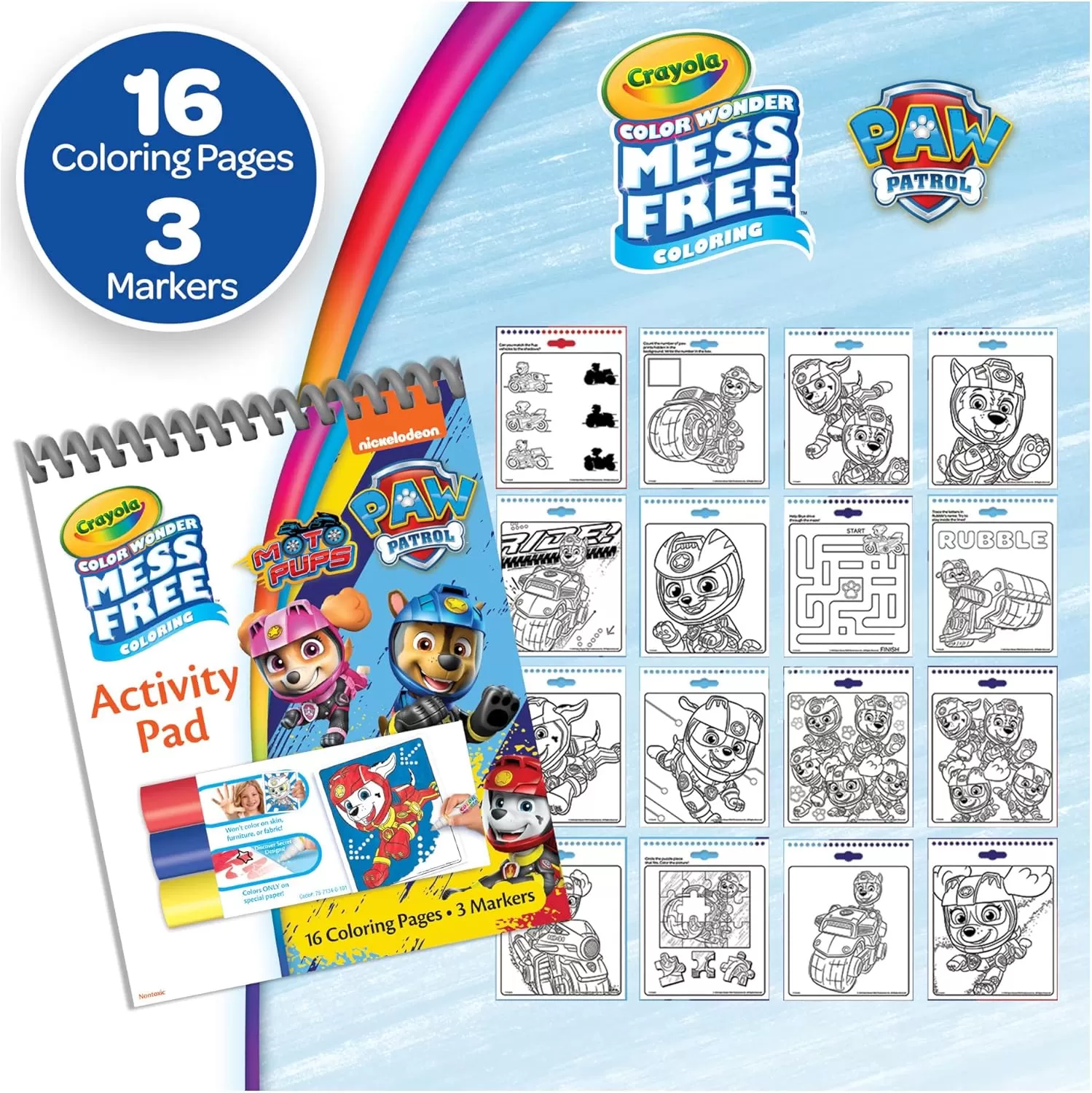 imageCrayola Nickelodeon Color Wonder Bundle 3 Pack Mess Free Coloring Set for Kids Activity Pads ampamp Markers Toddler Stocking Stuffers 3