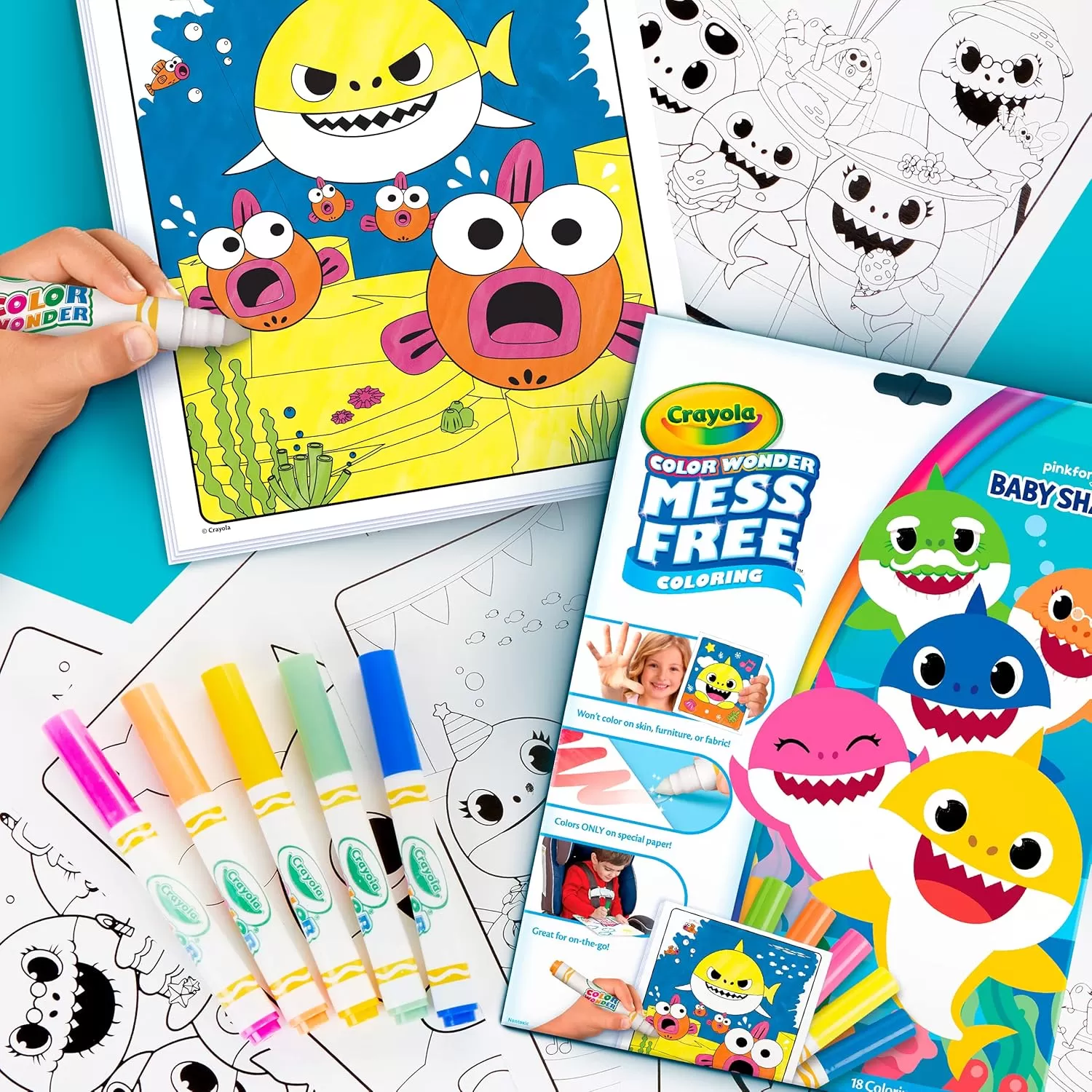 imageCrayola Peppa Pig Color Wonder Activity Set Mess Free Peppa Pig Coloring Pages for Toddlers Peppa Pig Toys ampamp Gifts Stocking StuffersBaby Shark