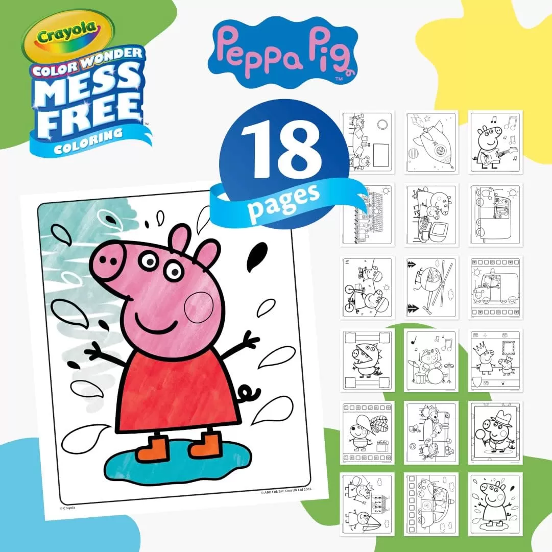 imageCrayola Peppa Pig Color Wonder Activity Set Mess Free Peppa Pig Coloring Pages for Toddlers Peppa Pig Toys ampamp Gifts Stocking StuffersPeppa Pig