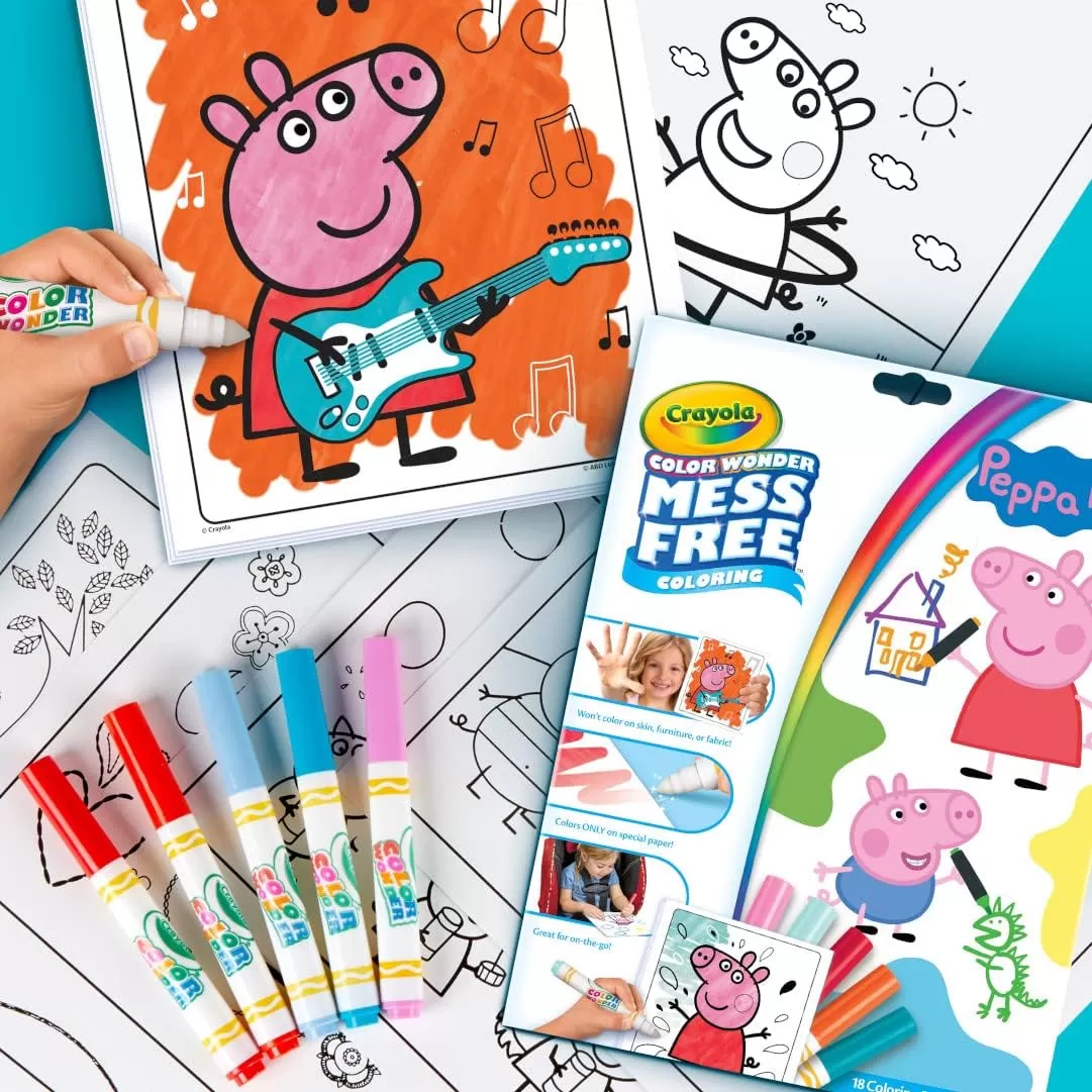 imageCrayola Peppa Pig Color Wonder Activity Set Mess Free Peppa Pig Coloring Pages for Toddlers Peppa Pig Toys ampamp Gifts Stocking StuffersPeppa Pig