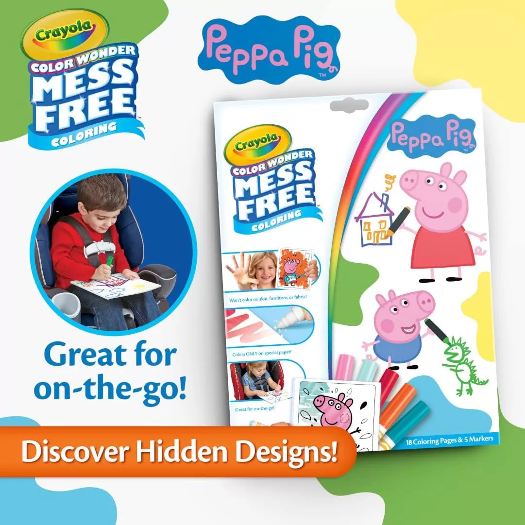 imageCrayola Peppa Pig Color Wonder Activity Set Mess Free Peppa Pig Coloring Pages for Toddlers Peppa Pig Toys ampamp Gifts Stocking StuffersPeppa Pig