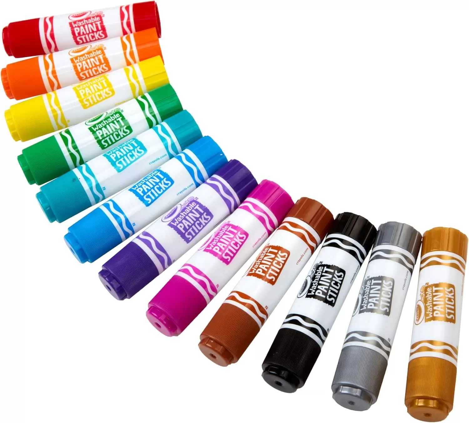 imageCrayola Quick Dry Paint Sticks 12ct Washable Paint Set for Kids Arts ampamp Crafts Supplies Assorted Colors Stocking Stuffers for Kids1 Count Pack of 2