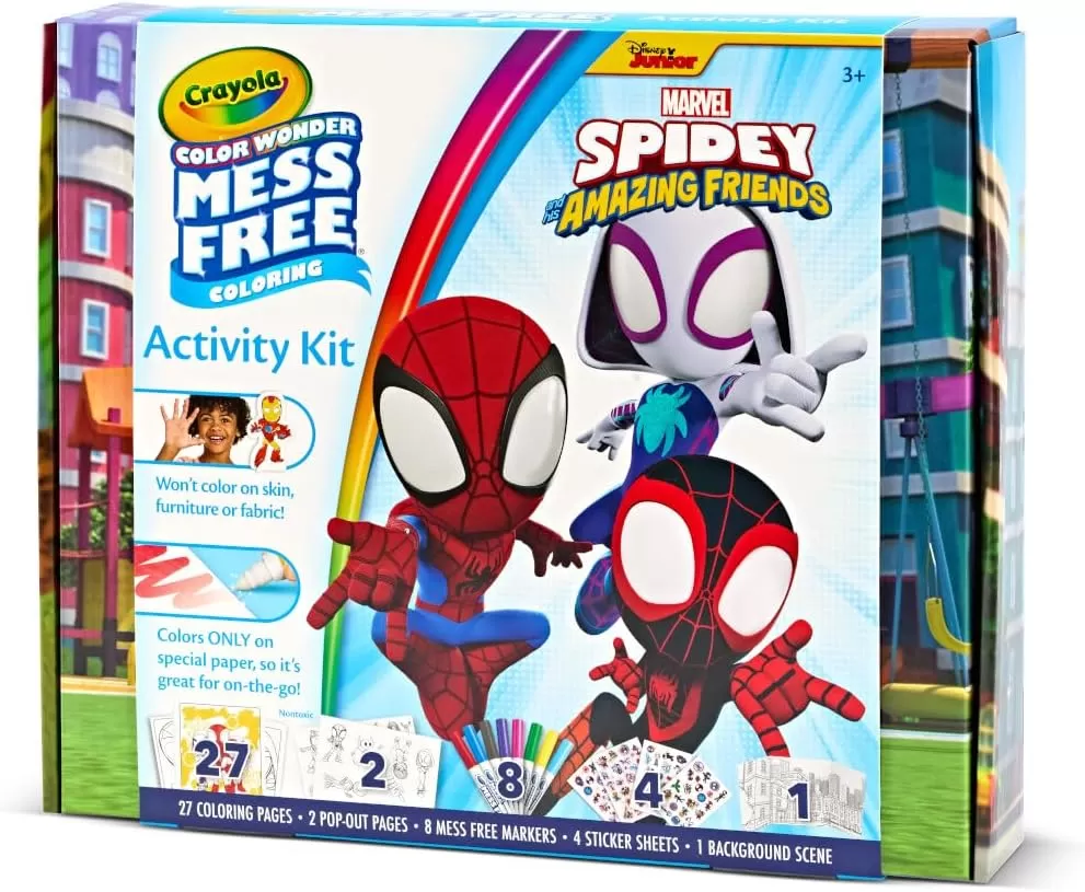 imageCrayola Spiderman Color Wonder Coloring Set 18 Spiderman Mess Free Coloring Pages for Toddlers Spiderman Toys Stocking Stuffers GiftsActivity Kit