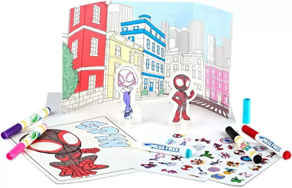 imageCrayola Spiderman Color Wonder Coloring Set 18 Spiderman Mess Free Coloring Pages for Toddlers Spiderman Toys Stocking Stuffers GiftsActivity Kit