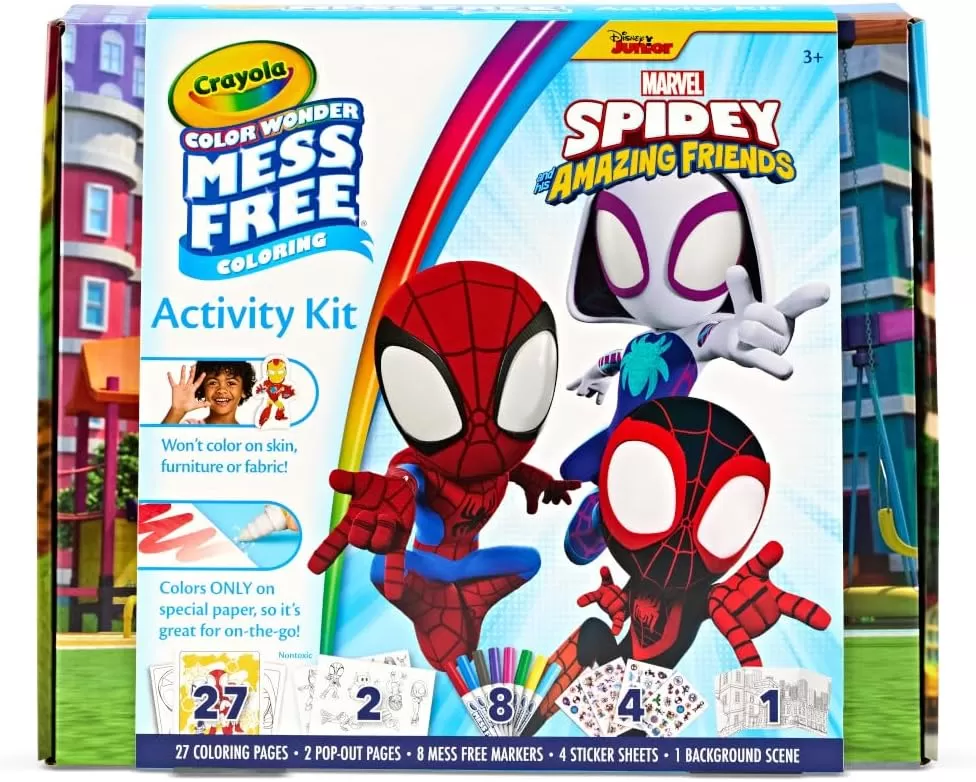 imageCrayola Spiderman Color Wonder Coloring Set 18 Spiderman Mess Free Coloring Pages for Toddlers Spiderman Toys Stocking Stuffers GiftsActivity Kit
