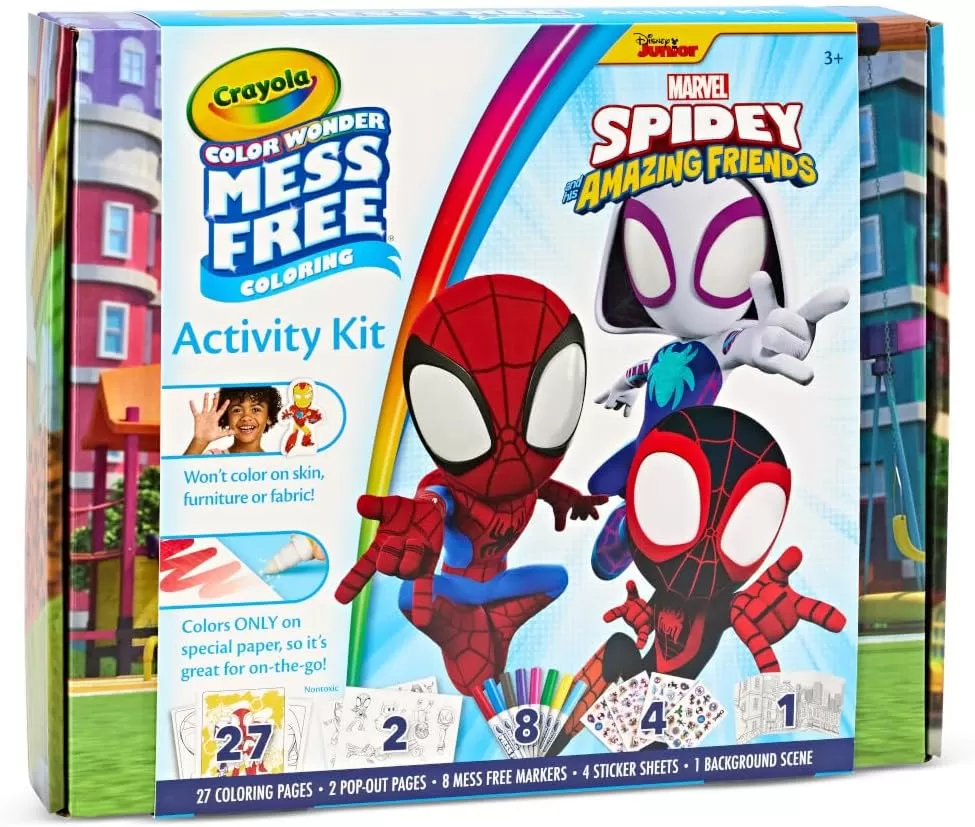 imageCrayola Spiderman Color Wonder Coloring Set 18 Spiderman Mess Free Coloring Pages for Toddlers Spiderman Toys Stocking Stuffers GiftsActivity Kit